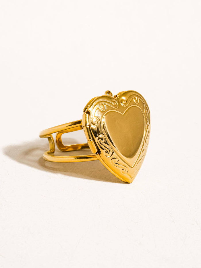 Flânerie by MAIQ : Sefina 18K Non-Tarnish Locket Heart Ring