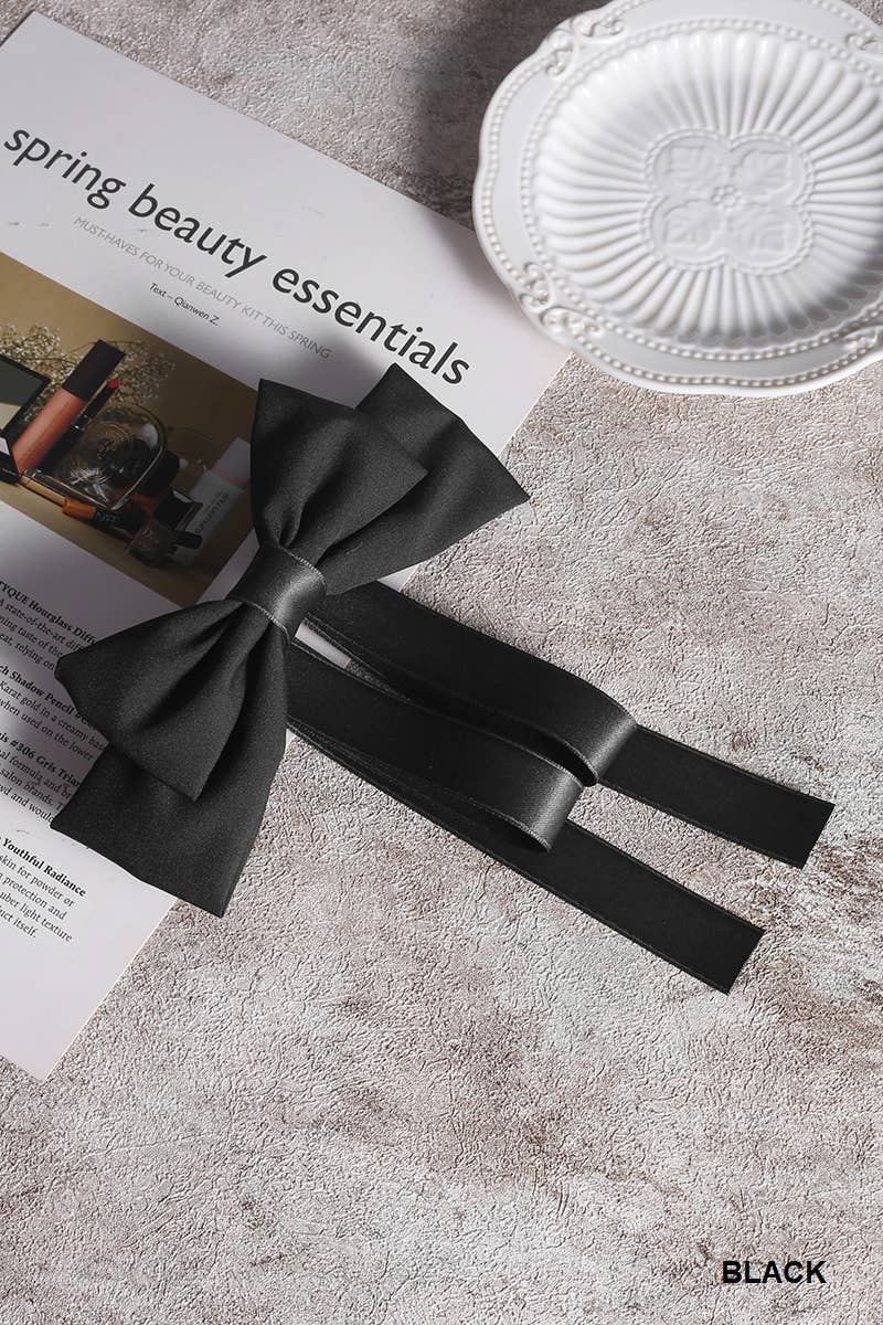 42POPS hair clip: Silk Satin Bow Hair Clips Barrettes for Elegant Styles
