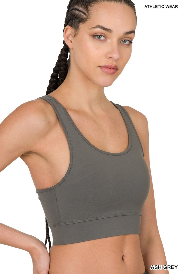 Zenana Sports Bra: Ash Grey Padded Sports Bra
