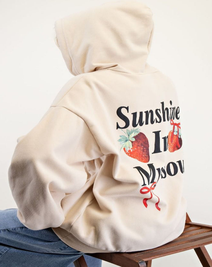 Strawberry Graphic Hoodie (Front + Back Print)