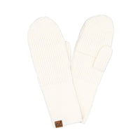 Open Slit C.C Mittens Ivory for Stylish Winter Warmth