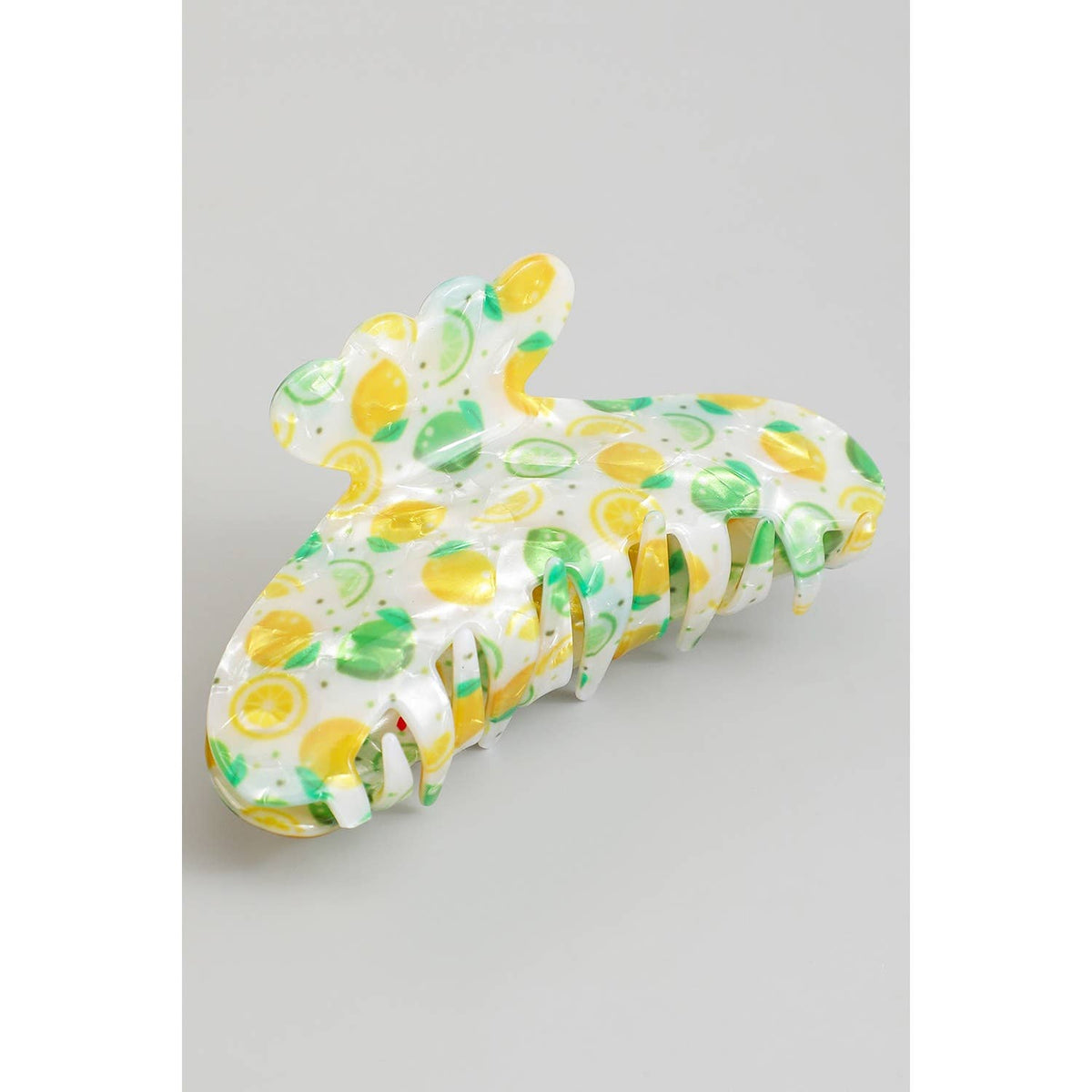 Marbled Acrylic Lemon Lime Hair Clip 4.25 Inches