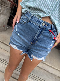 Authentic Distressed Dark Mom Jeans