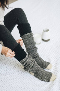 Warm & Soft Open Work Knit Lounge Socks for Cozy Comfort
