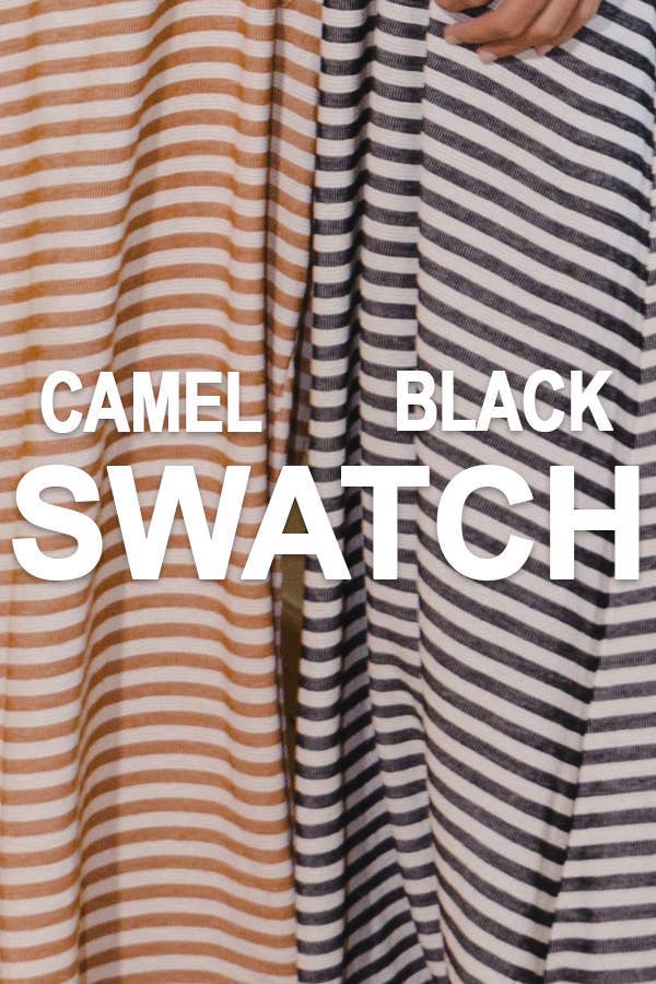 Stripe Print High-low Hemline Oversize Top