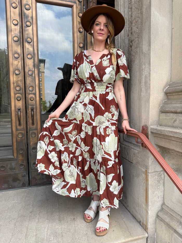 Floral Print Tiered Maxi Dress for Effortless Elegance