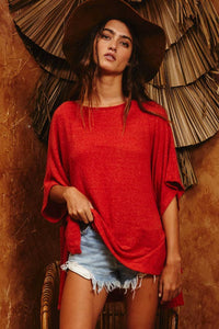 Hi-Low Hem Poncho Style Tunic Top - Black for Women