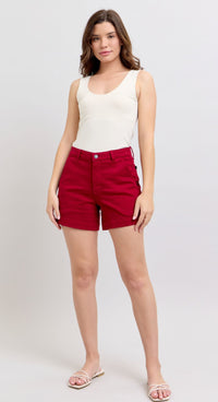Red Heart High Waisted Judy Blue Shorts for Summer Style