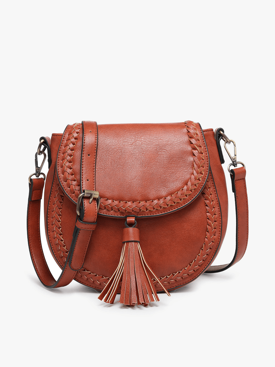 Penelope Saddle Bag w/ Braided Detail Flapover