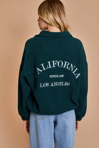 “California” Embroidered Fleece Quarter Zip Sweatshirt