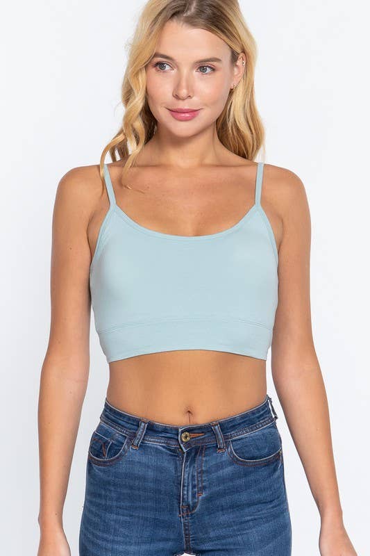 Round Neck Removable Bra Cup Twisted Back Cami Top Style
