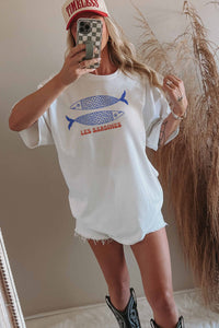 Sardines Oversized Graphic Tee – Unisex Art Print T-Shirt in Relaxed Fit