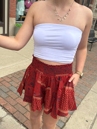 Stylish Bandana Print Smocked Waistband Flare Shorts for Summer Style perfect for sunny days and comfortable fit.