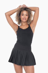 Ribbed Lace Trim Tank Top for Stylish Everyday Wear