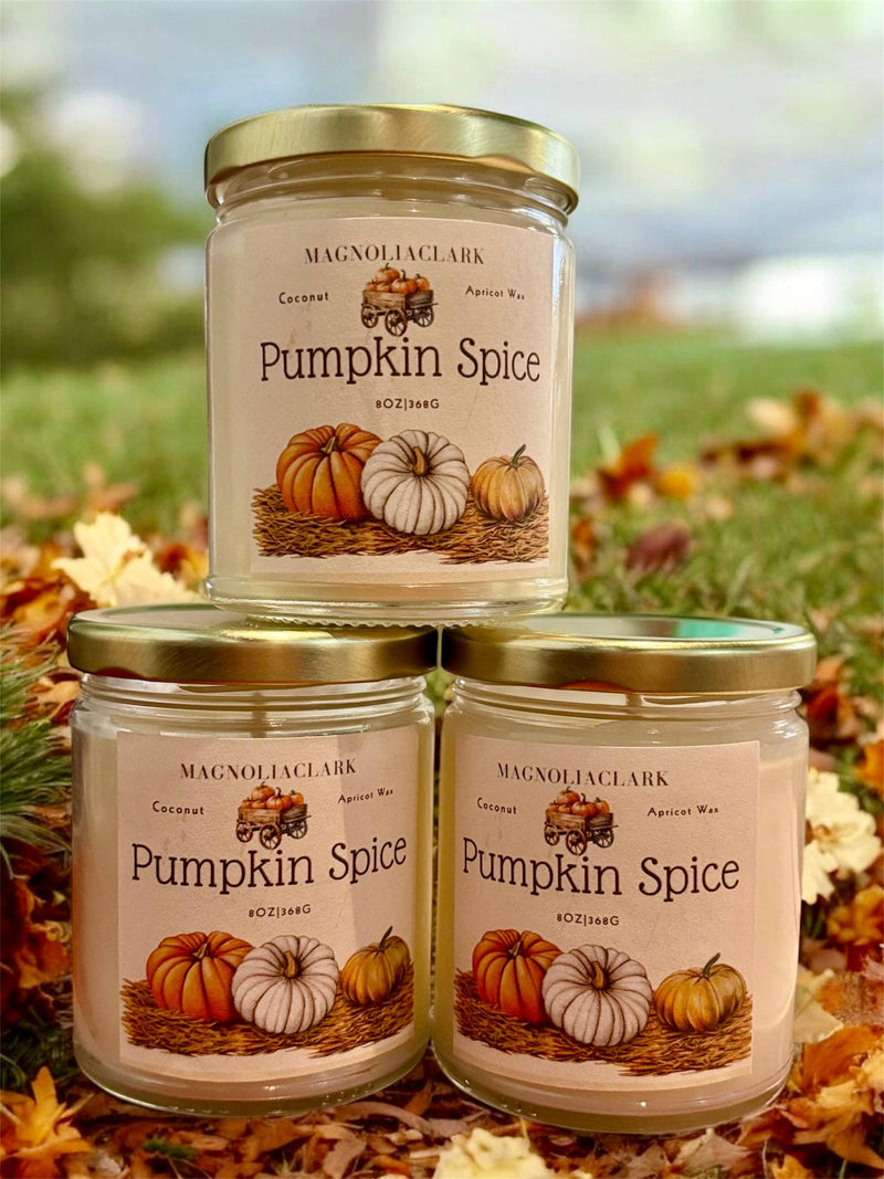 MagnoliaClark Pumpkin Spice Candle 8 Oz Autumn Scent