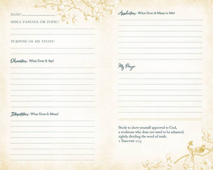 My Bible Study Tracker [Blossoms & Birds] for Spiritual Growth