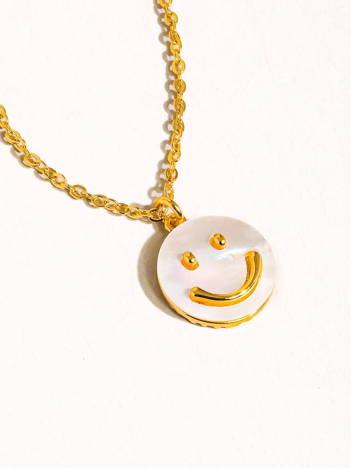 Cecil 18K Gold Smiley Face Necklace