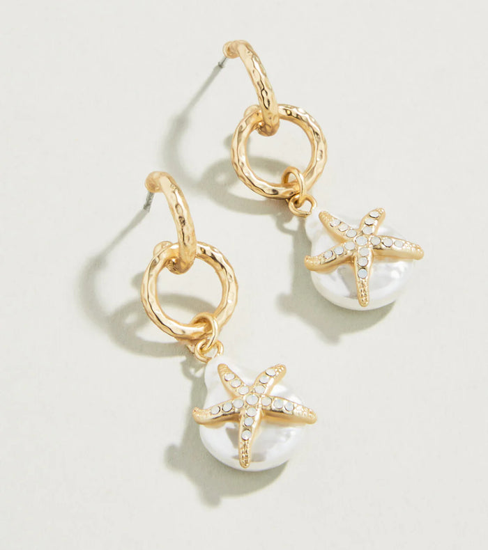 Spartina 449 Starfish Groupie Earrings Pearl