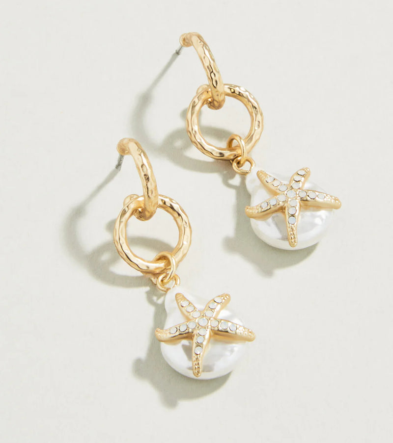 Spartina 449 Starfish Groupie Earrings Pearl