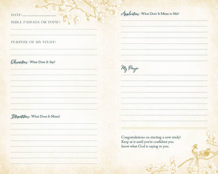 My Bible Study Tracker [Blossoms & Birds] for Spiritual Growth