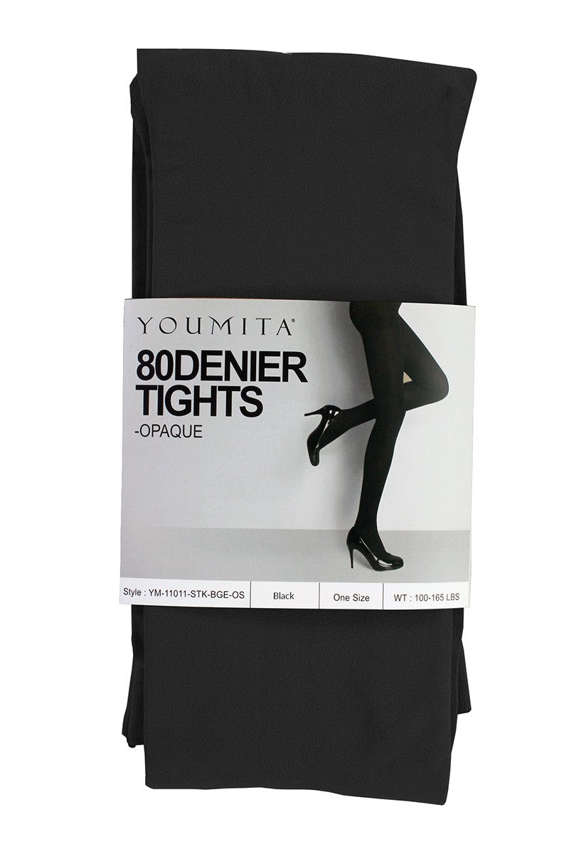 Non-run Opaque Tights with Non-binding Waistband for Comfort