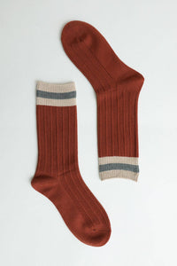 Cozy Retro Color Block Wool Crew Socks - Vintage Style