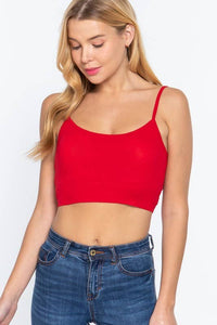 Round Neck Removable Bra Cup Twisted Back Cami Top Style