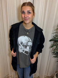 Black Cozy Button-Down Shacket – Winter Warmth + Everyday Style