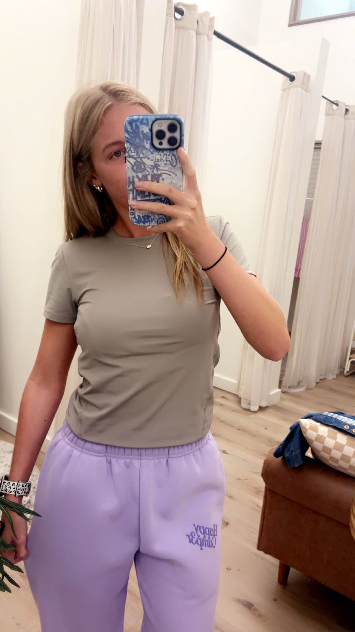 Short Sleeve Crew Neck Side Seam Detail Workout Top for Activewear