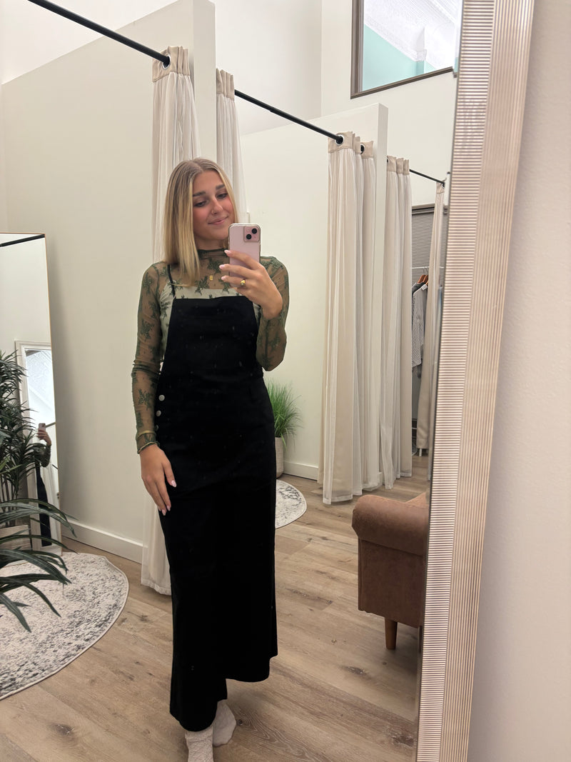 Wide Leg Cropped Overalls with Pockets