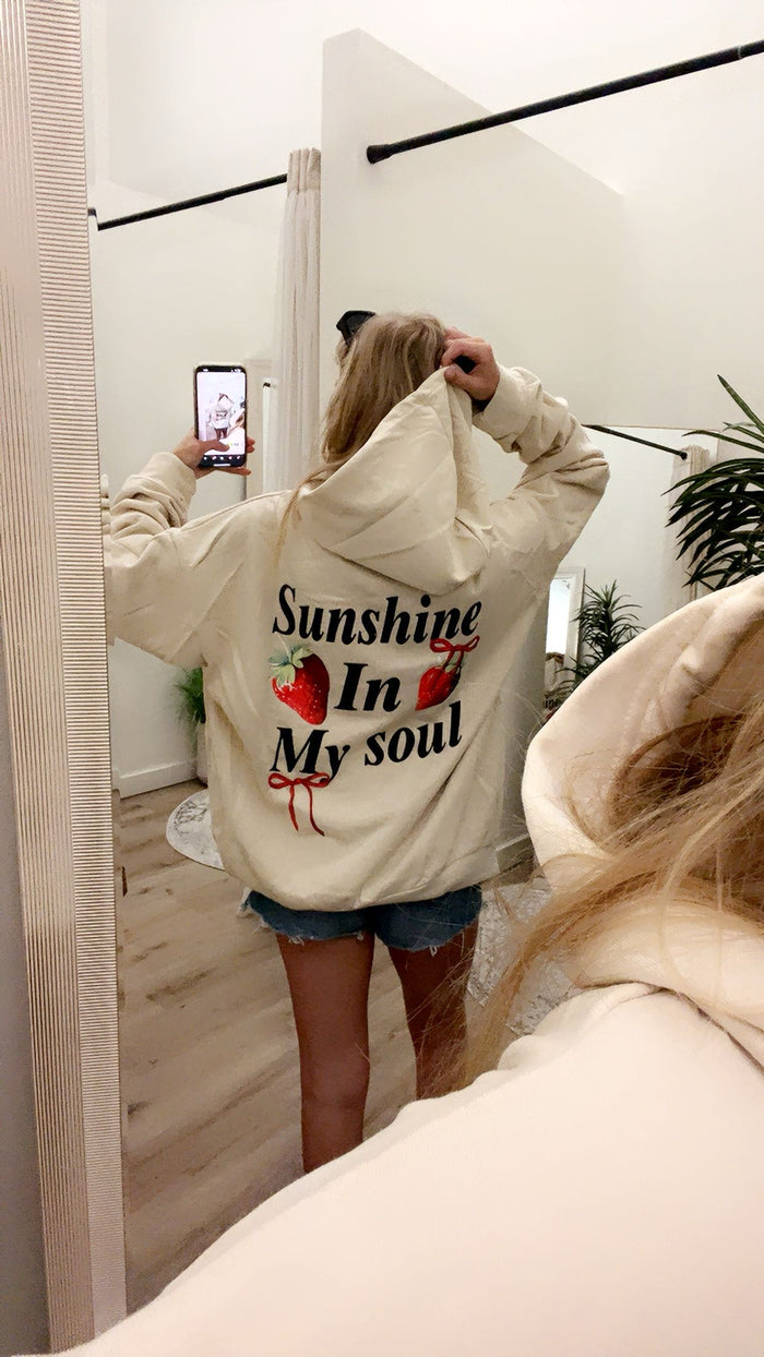 Strawberry Graphic Hoodie (Front + Back Print)