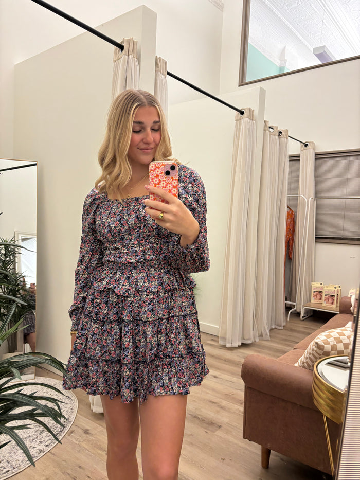 Floral Printed Mini Skirt Blueberry Summer Fashion