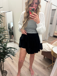 Black Pleated Skort With Pocket