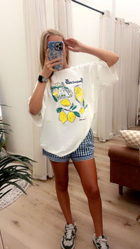 Limoncello On White Relaxed Fit Tee Plus Size