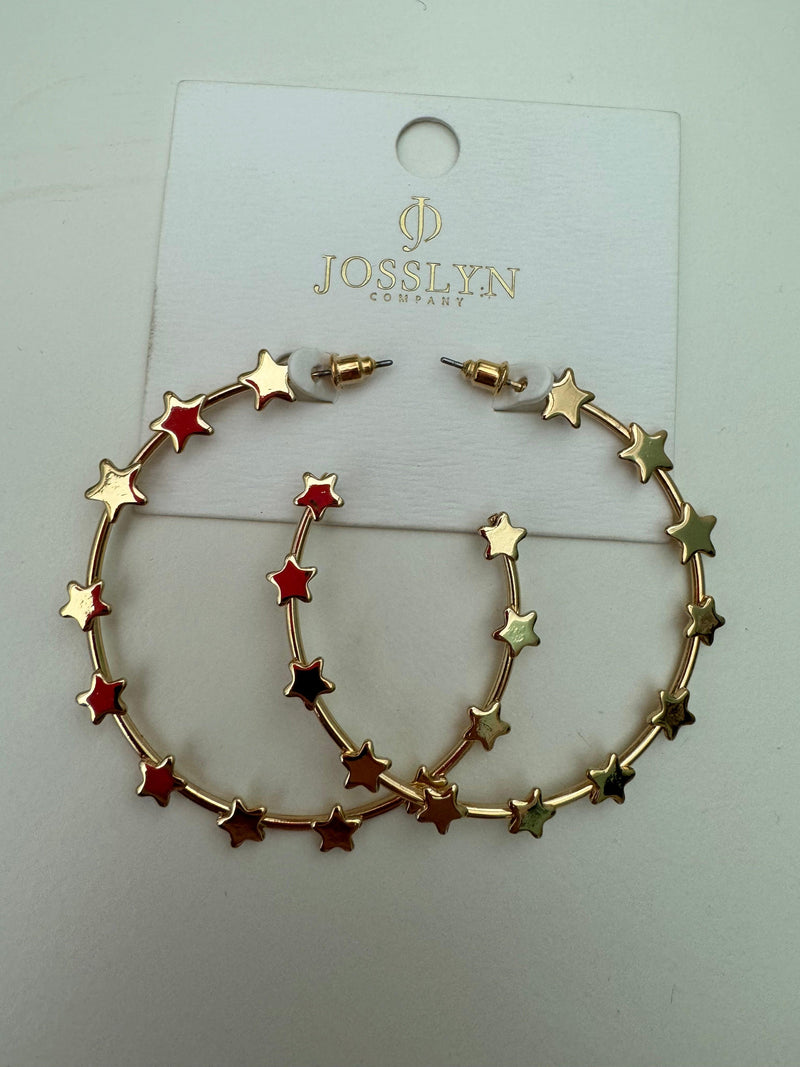 Star Gold Hoops