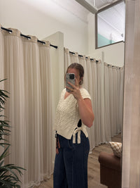 Cable Knit Side Tie Sweater Vest