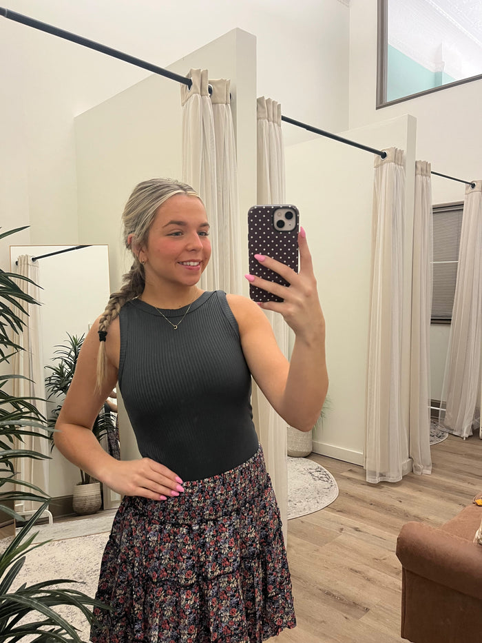 Soft Ribbed High Neck Tank Top For Everyday Wear Women
