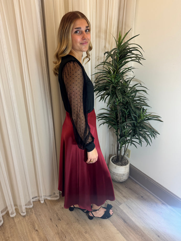 Luxury Satin Mid Skirt