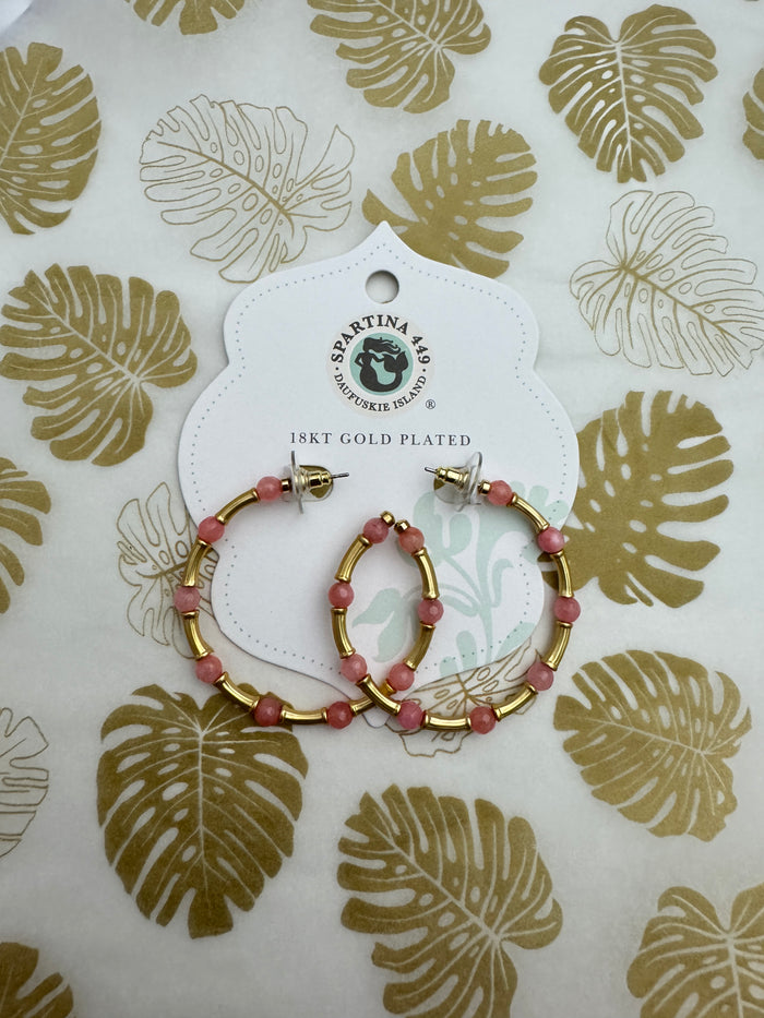 Spartina 449 Calm Waters Hoop Earrings - Pink