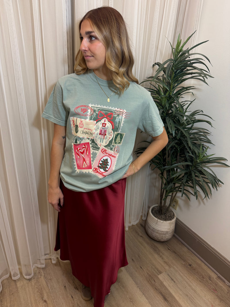 Christmas Post Card Graphic Tee