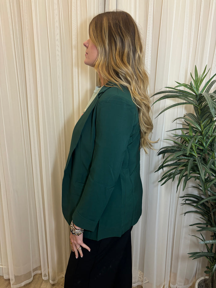 Hunter Green Tailored Longline Blazer