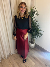 Luxury Satin Mid Skirt