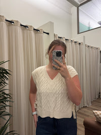 Cable Knit Side Tie Sweater Vest