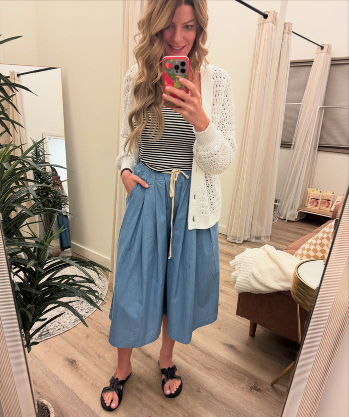 Chambray Denim Culottes