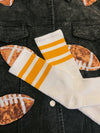 Gold Striped Varsity Crew Socks
