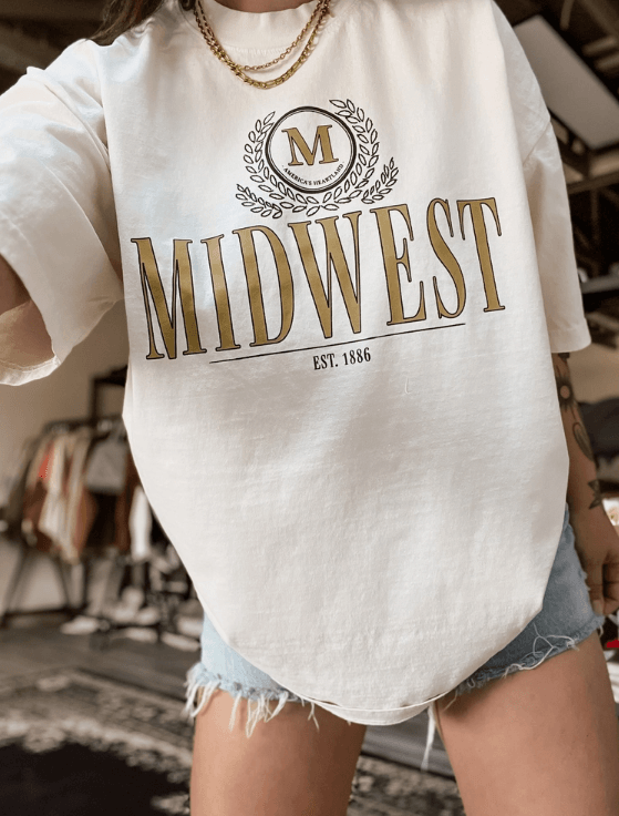 Midwest Vintage Inspired Retro Ivory T-shirt