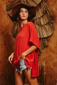 Hi-Low Hem Poncho Style Tunic Top - Black for Women