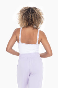 Ribbed Lace Trim Tank Top for Stylish Everyday Wear