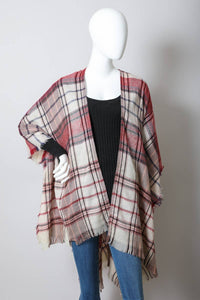 Lightweight Plaid Ruana Wrap for Effortless Style