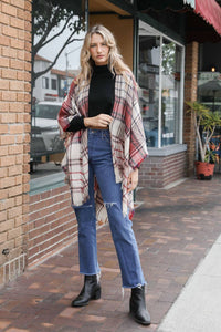Lightweight Plaid Ruana Wrap for Effortless Style